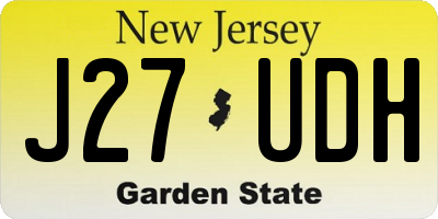 NJ license plate J27UDH