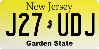 NJ license plate J27UDJ