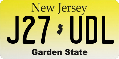 NJ license plate J27UDL