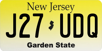 NJ license plate J27UDQ