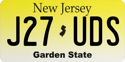 NJ license plate J27UDS