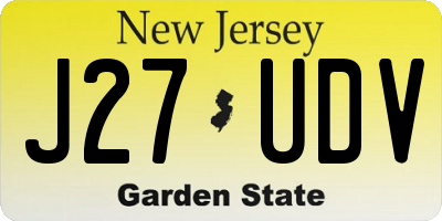 NJ license plate J27UDV