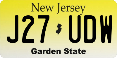NJ license plate J27UDW