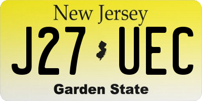 NJ license plate J27UEC