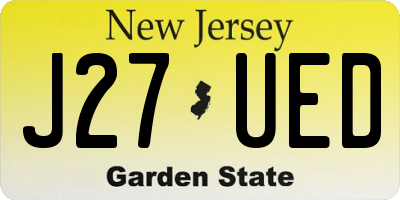 NJ license plate J27UED