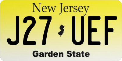 NJ license plate J27UEF