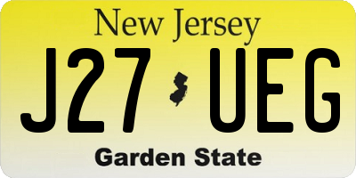 NJ license plate J27UEG