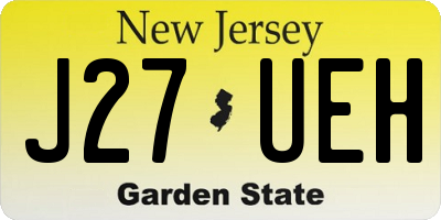 NJ license plate J27UEH