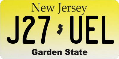 NJ license plate J27UEL