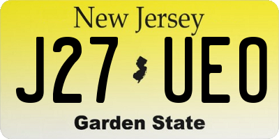 NJ license plate J27UEO