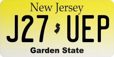 NJ license plate J27UEP