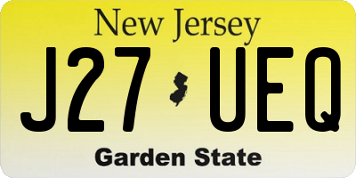 NJ license plate J27UEQ