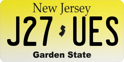 NJ license plate J27UES