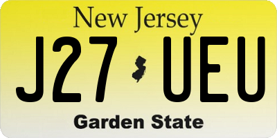 NJ license plate J27UEU