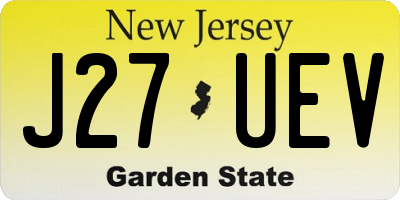 NJ license plate J27UEV