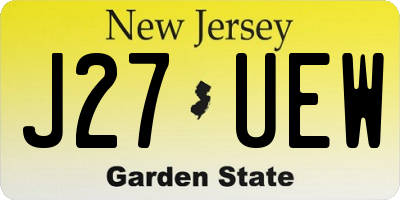 NJ license plate J27UEW