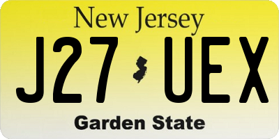 NJ license plate J27UEX