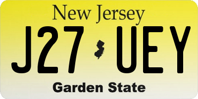 NJ license plate J27UEY
