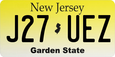 NJ license plate J27UEZ