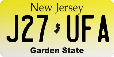 NJ license plate J27UFA