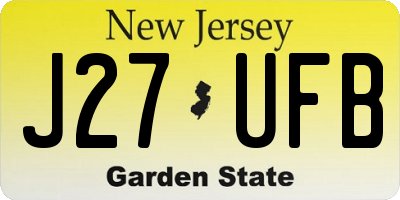 NJ license plate J27UFB