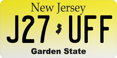 NJ license plate J27UFF