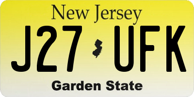 NJ license plate J27UFK
