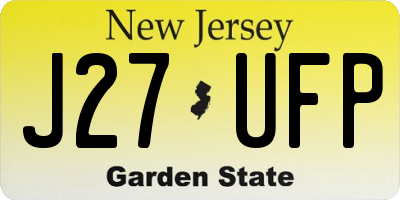 NJ license plate J27UFP