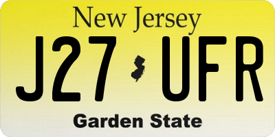 NJ license plate J27UFR