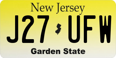 NJ license plate J27UFW