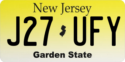 NJ license plate J27UFY