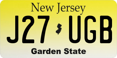 NJ license plate J27UGB