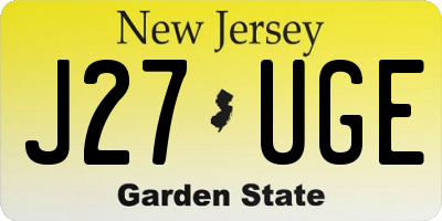 NJ license plate J27UGE