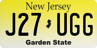 NJ license plate J27UGG
