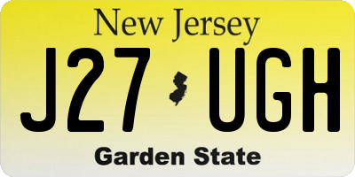 NJ license plate J27UGH