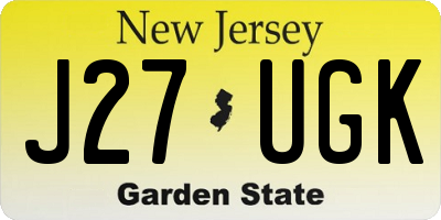 NJ license plate J27UGK