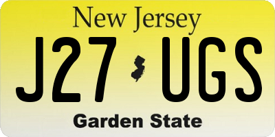 NJ license plate J27UGS
