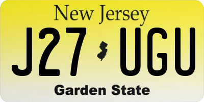 NJ license plate J27UGU