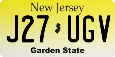 NJ license plate J27UGV