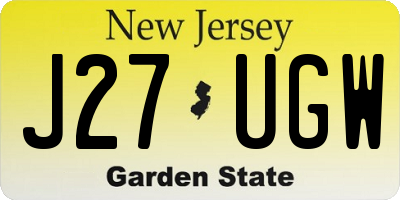 NJ license plate J27UGW