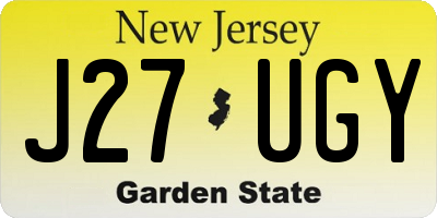 NJ license plate J27UGY