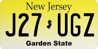 NJ license plate J27UGZ