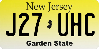 NJ license plate J27UHC