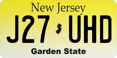 NJ license plate J27UHD