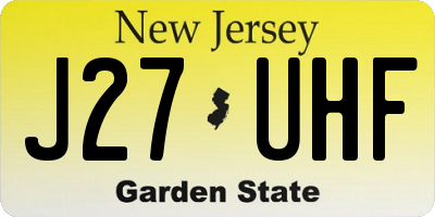 NJ license plate J27UHF