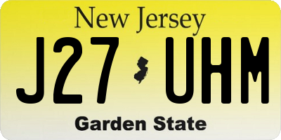 NJ license plate J27UHM