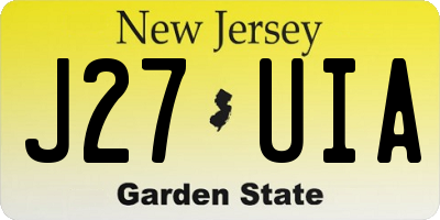 NJ license plate J27UIA