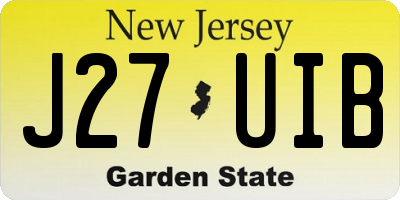 NJ license plate J27UIB