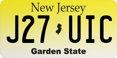 NJ license plate J27UIC