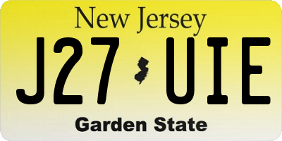 NJ license plate J27UIE